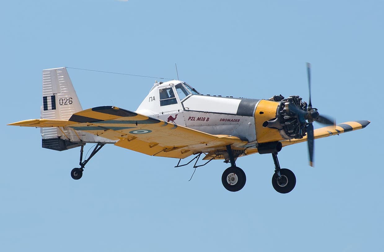 PZL-Mielec M-18 Dromader · This photograph illustrates the aircraft type. It does not necessarily show one of the listed airframes.